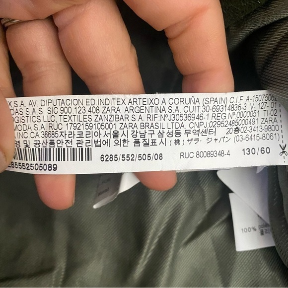 Zara Girls Olive Green Wool Blend Faux Fur Hooded Coat Size 11/12 - Picture 3 of 5